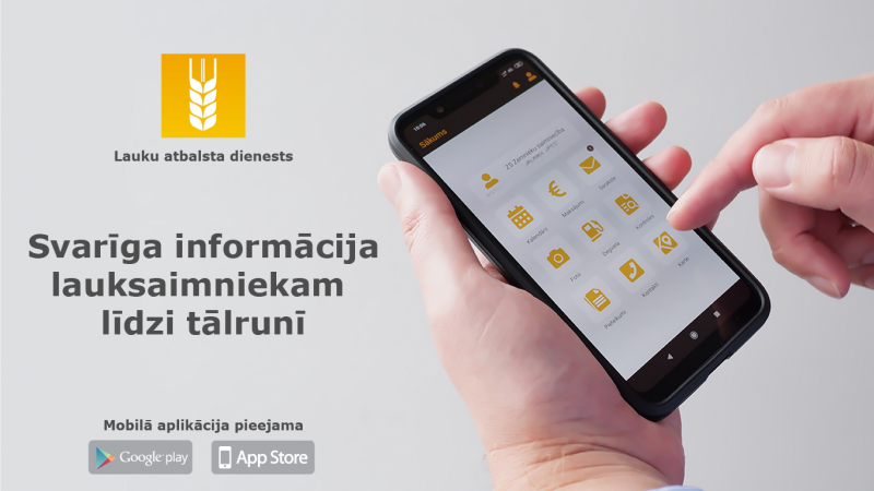 Uzlabota Lauku atbalsta dienesta mobilā lietotne